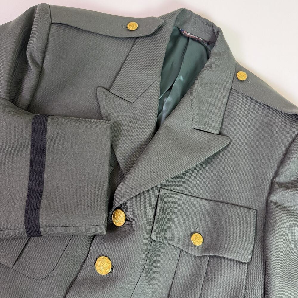 Vintage Military Medical Corps Service Uniform Jacket Men 40S Caduceus Patch